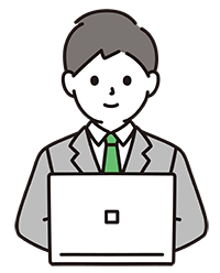 パソコンを操作する男性